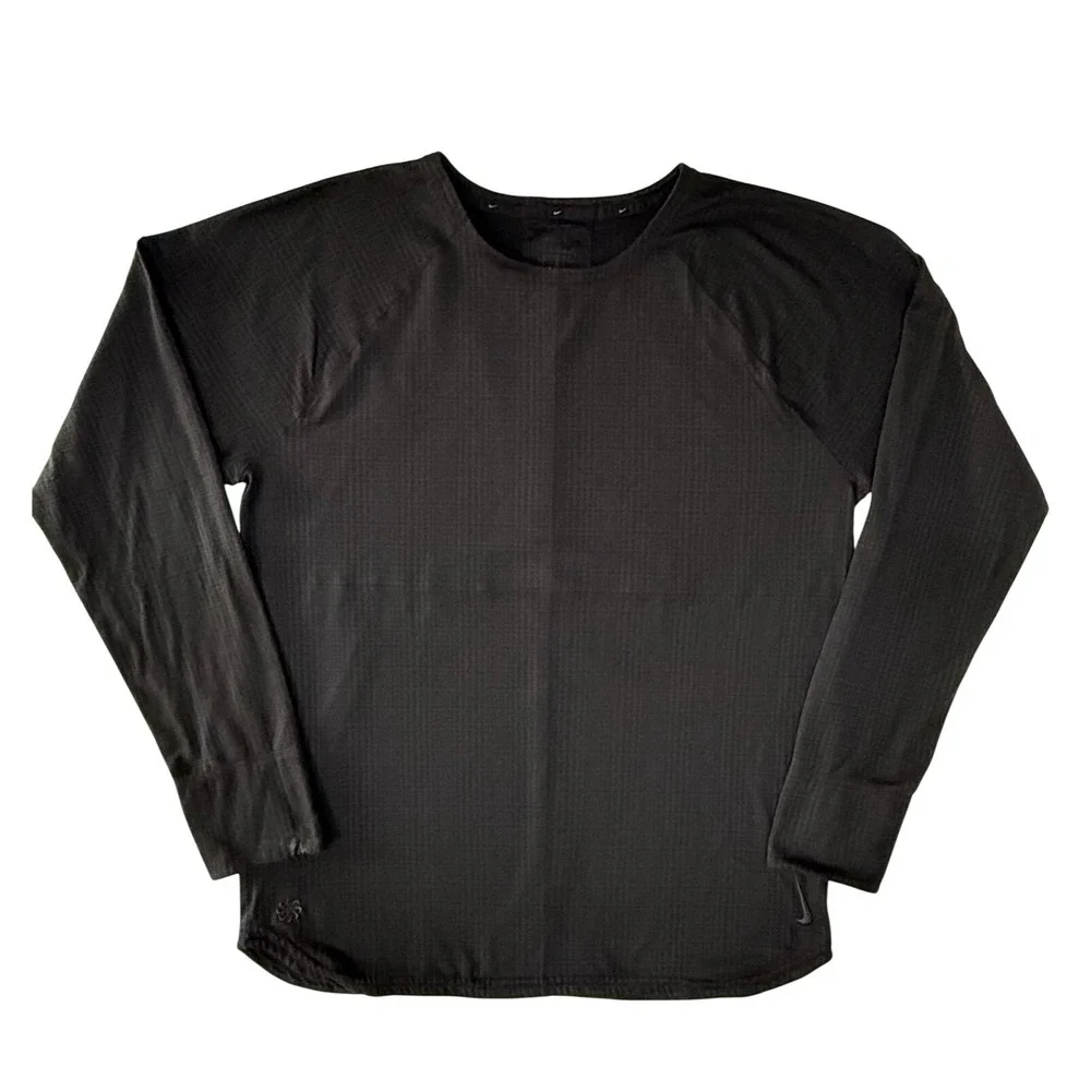 Nike Yoga Men's Large Black Athletic Long Sleeve Shirt